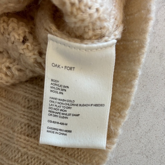 OAK + FORT Cream Knit Button-Up Cardigan - Picture 4 of 8